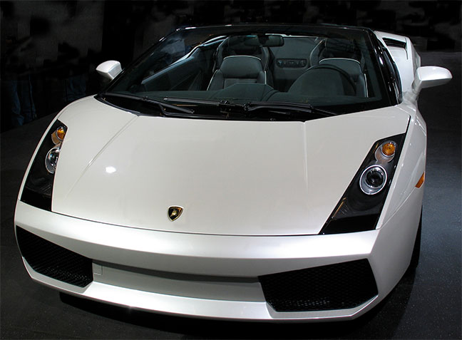 White Lamborghini, front